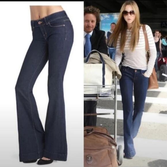 J Brand Love Story Dark Wash Flare Bell Bottom Jeans 28 Vintage Y2K Retro Denim - Picture 3 of 10